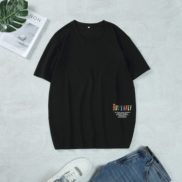 

Men Letter Graphic Tee, Black