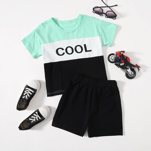 

Toddler Boys Letter Graphic Tee & Track Shorts, Multicolor