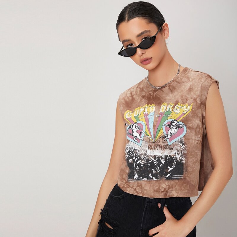 

Figure Graphic Tie Dye Tank Top, Multicolor