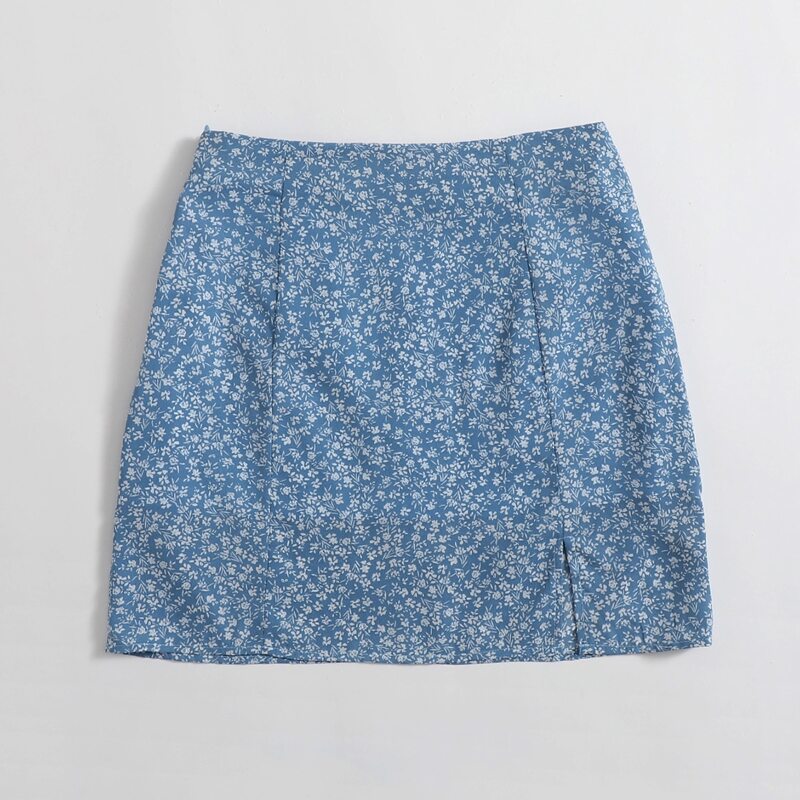 

Ditsy Floral Split Skirt, Blue