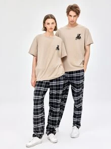 Brooksart Unisex 1pc Skull Graphic Tee - Khaki - View 3