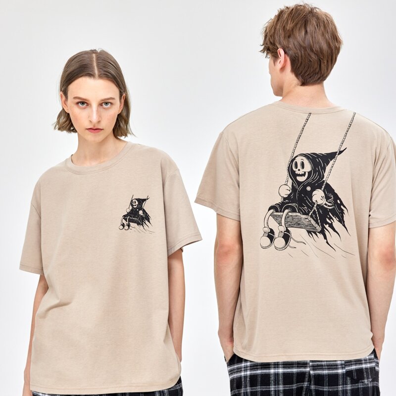 

Unisex 1pc Skull Graphic Tee, Khaki