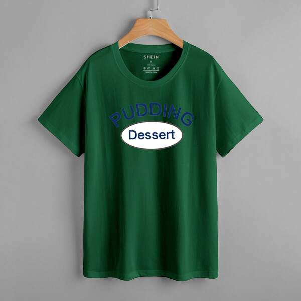 

Letter Graphic Short Sleeve Tee, Dark green