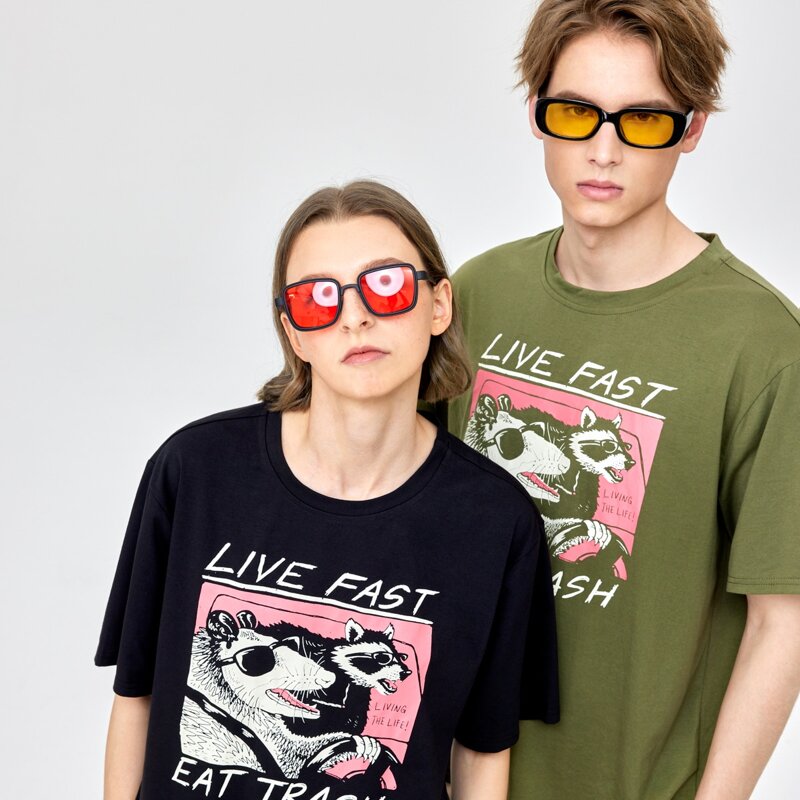 

Unisex 1pc Letter Wolf Graphic Tee, Army green