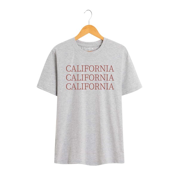 

Letter Graphic Crew Neck Tee, Light grey