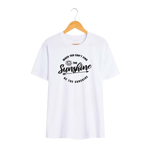 

Slogan Graphic Crew Neck Tee, White