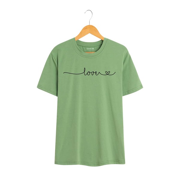 

Letter Graphic Crew Neck Tee, Green