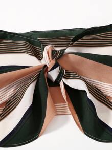 SHEIN VCAY Outfit de dos piezas Lazo delantero A rayas Bohemio - Multicolor - Ver 4