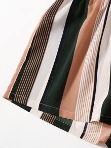 SHEIN VCAY Outfit de dos piezas Lazo delantero A rayas Bohemio - Multicolor - Ver 5