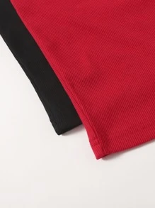 Muchica 2 Packs Rib-Knit Crop Tube Top - Multicolor - View 4