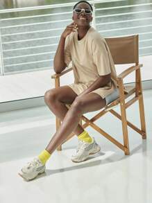 Lace-up Chunky Sneakers - Beige - View 2