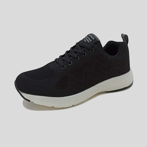 

Men Textured Lace-Up Front Sneakers, Black