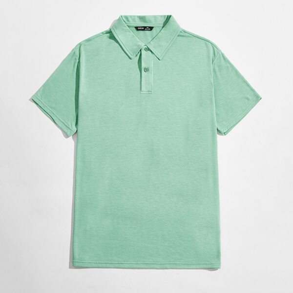 

Men Solid Polo Shirt, Mint green