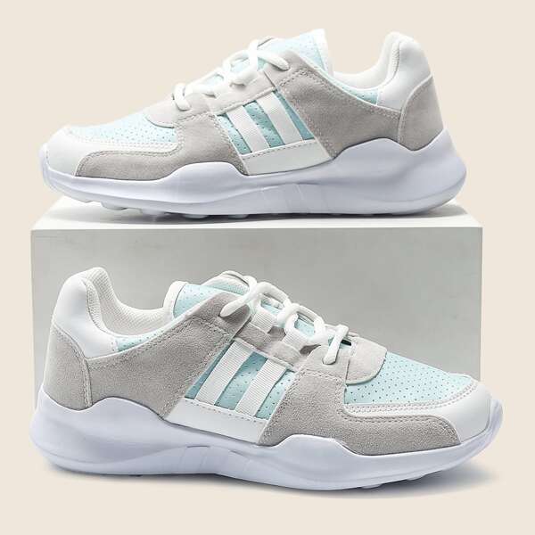 

Color Block Perforated Sneakers, Blue