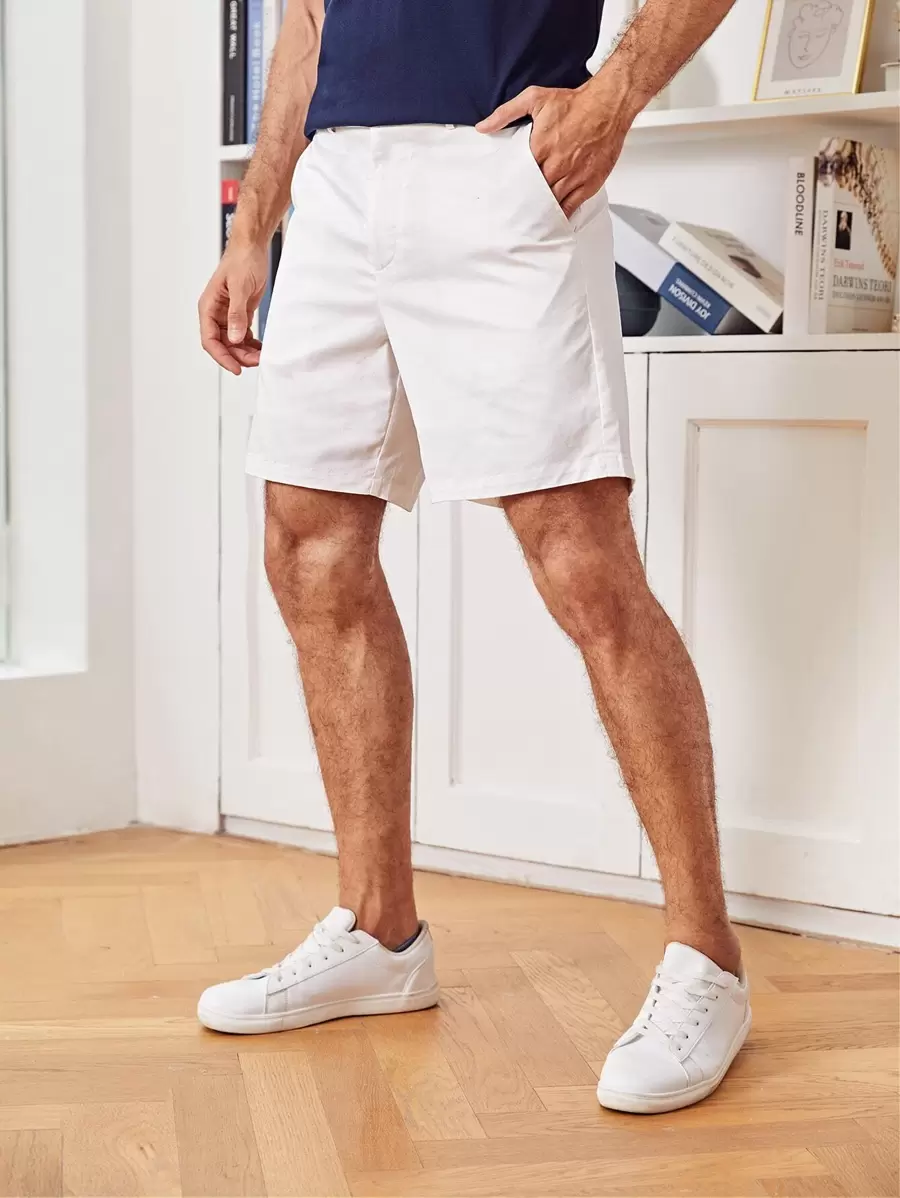 GENTILAND Men Solid Bermuda Shorts - Beige - View 1