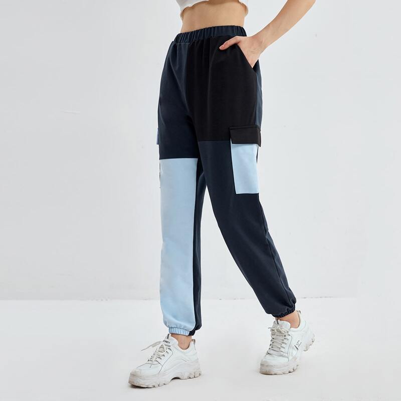 

Colorblock Cargo Joggers, Multicolor