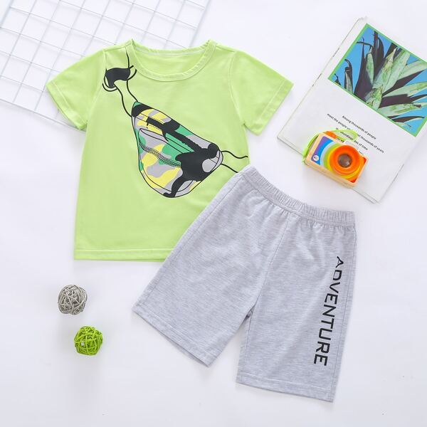

Toddler Boys Bag Print Tee & Track Shorts, Multicolor