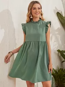 SHEIN فساتين الأمومة الزر الصاف لطيفة