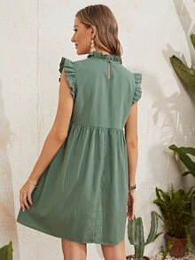 SHEIN فساتين الأمومة الزر الصاف لطيفة