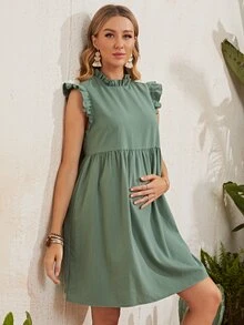 SHEIN فساتين الأمومة الزر الصاف لطيفة