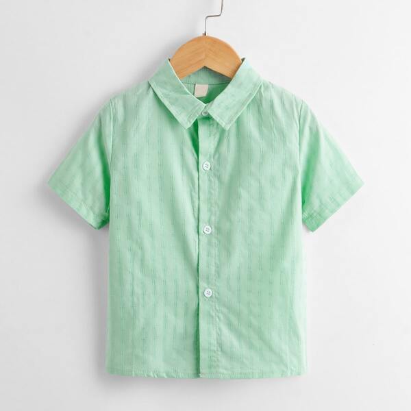 

Toddler Boys Solid Button Up Shirt, Mint green