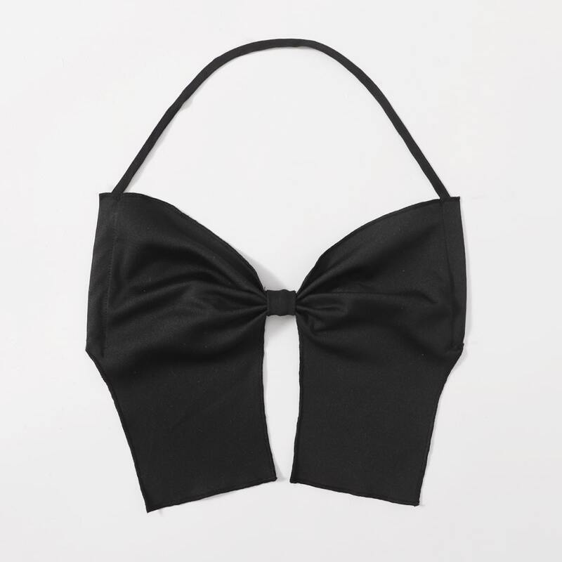 

Solid Knot Halter Top, Black
