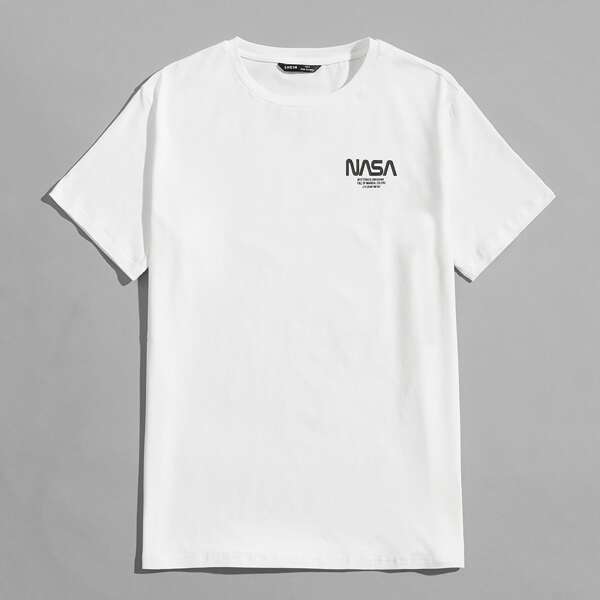 

Men Letter Graphic Tee, White