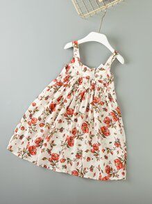 Toddler Girl Allover Floral Bow Front Dress