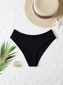 Swim Basics Summer Beach Rib Bikini Panty - Black - View 4
