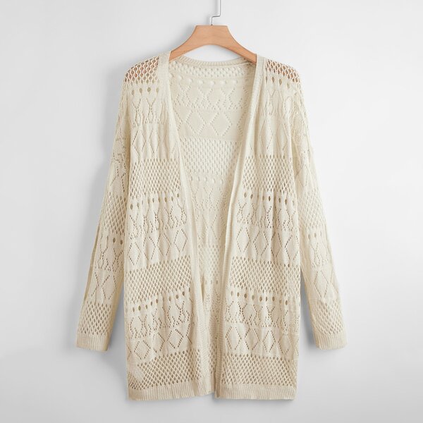 

Plus Hollow Out Cardigan, Apricot