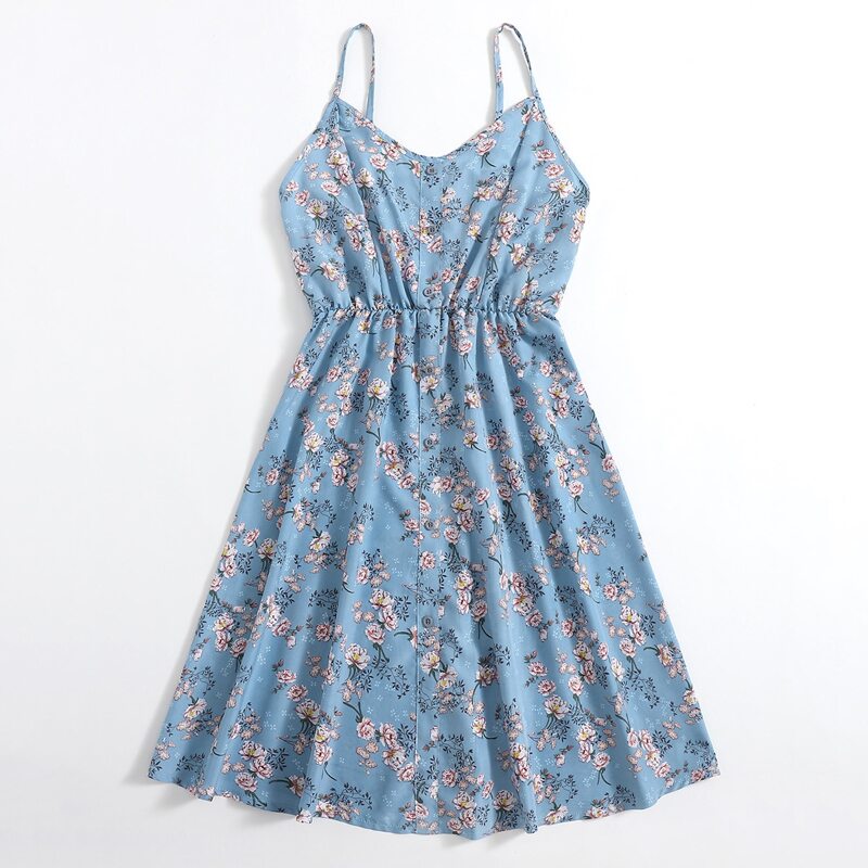 

Ditsy Floral Button Cami Dress, Blue