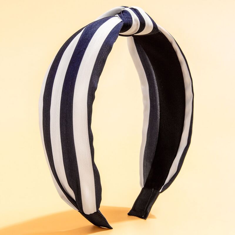 

Striped Hair Hoop, Black and white