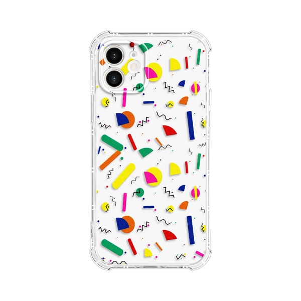 

Geometric Print Transparent Phone Case, Multicolor