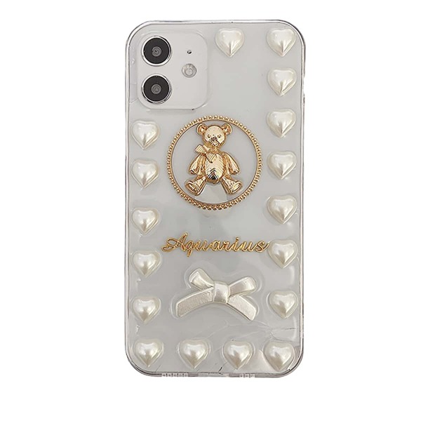 

Heart & Bear Decor Phone Case, Clear