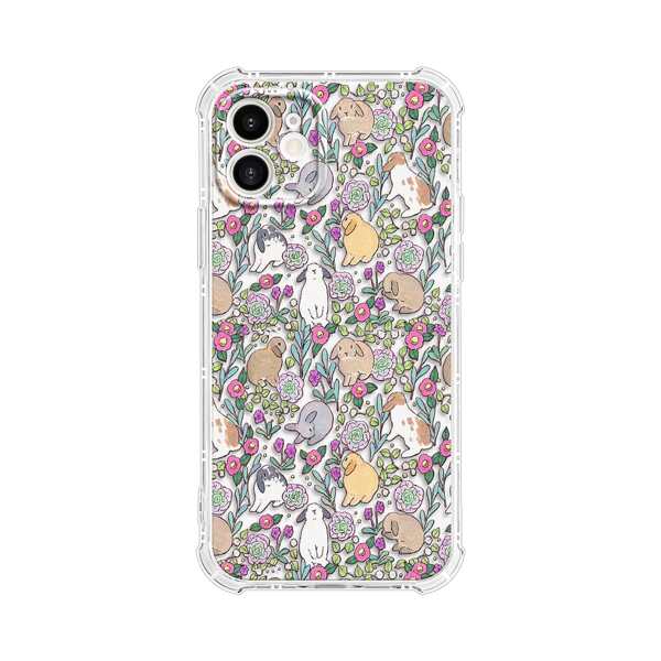 

Flower & Rabbit Print Phone Case, Multicolor
