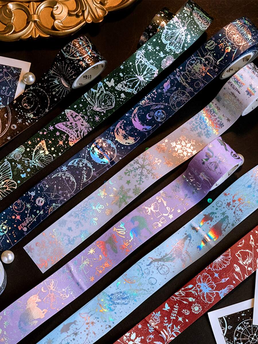 1roll Mixed Pattern Random Decorative Tape