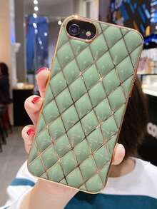 Grid Contrast Frame Phone Case - Green - View 2