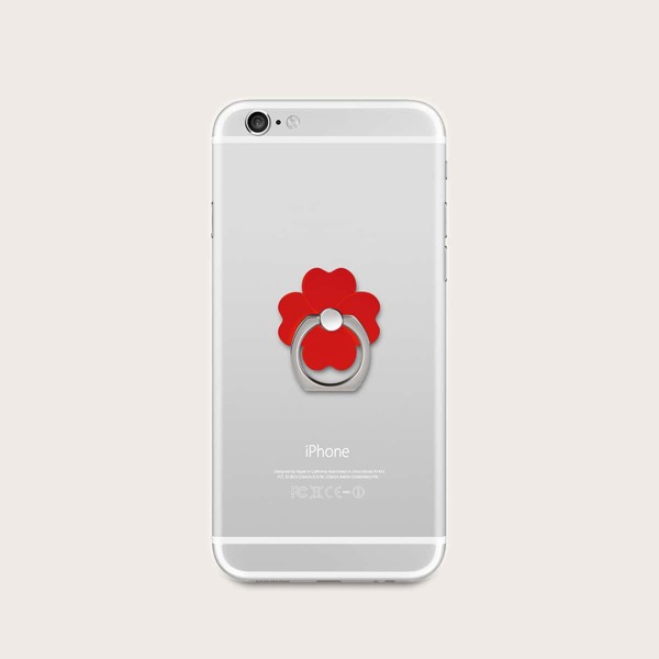 

Four Leaf Clover Phone Ring Holder, Red