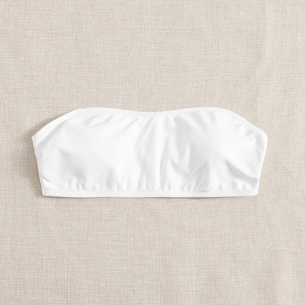 

Plain Bandeau Bikini Top, White