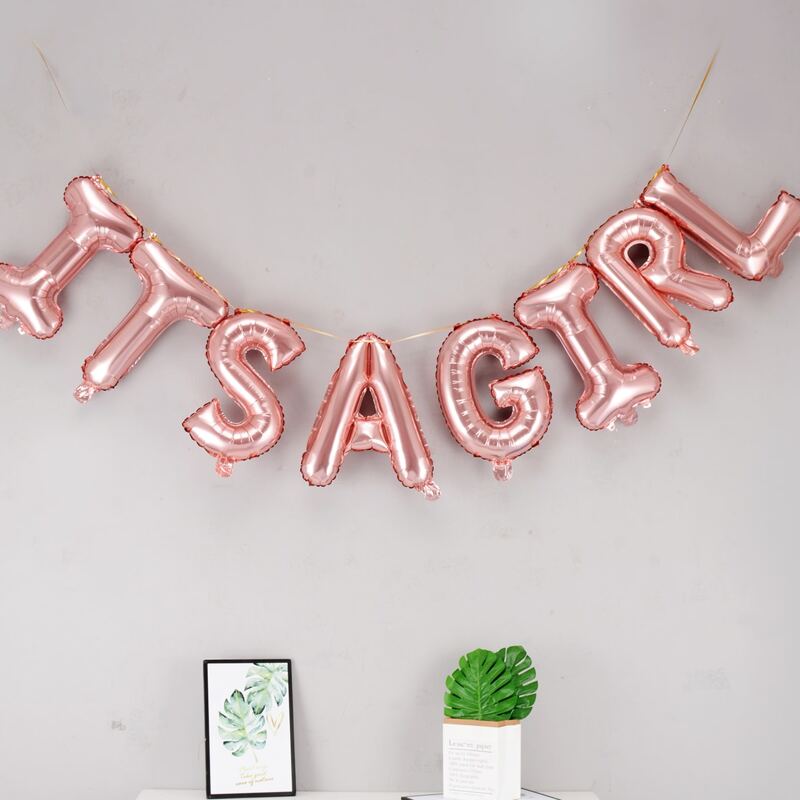 

9pcs Baby Shower Party Balloon Set, Rose gold