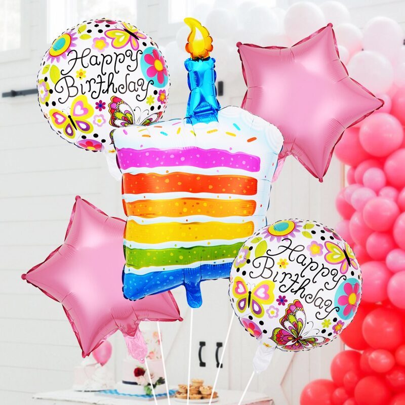 

7pcs Birthday Party Balloon Set, Multicolor