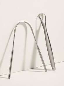 2pcs Tongue Cleaner Set - Silver - View 1