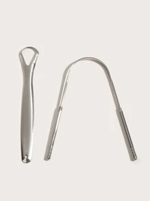 2pcs Tongue Cleaner Set - Silver - View 2