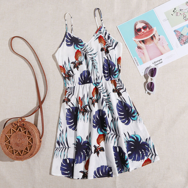 

Tropical Print Cami Dress, Multicolor