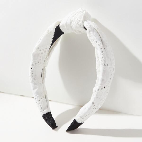 

Knot Design Wide Headband, White