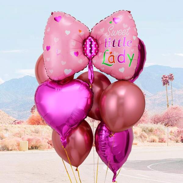 

10pcs Baby Shower Party Balloon Set, Pink
