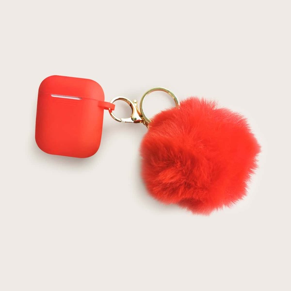 

Case For AirPods With Pom-pom Pendant, Red
