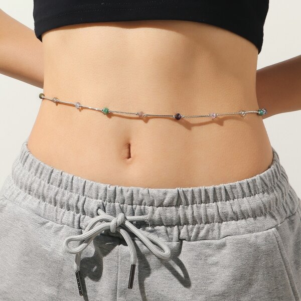 

Crystal Decor Waist Chain, Multicolor