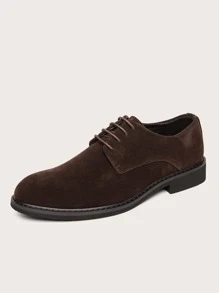 Men Suedette Dress Shoes - Brown - View 2