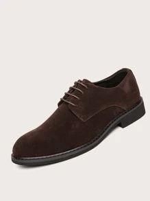 Men Suedette Dress Shoes - Brown - View 5